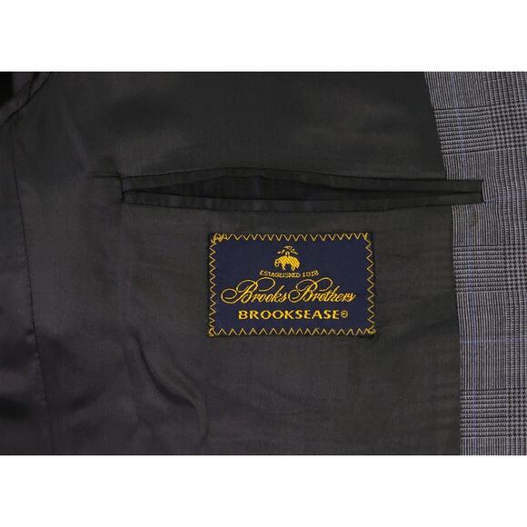 Brooks Brothers Gray Blue Glen Plaid 2-Btn Wool Stretch Suit 41R - Picture 7 of 9